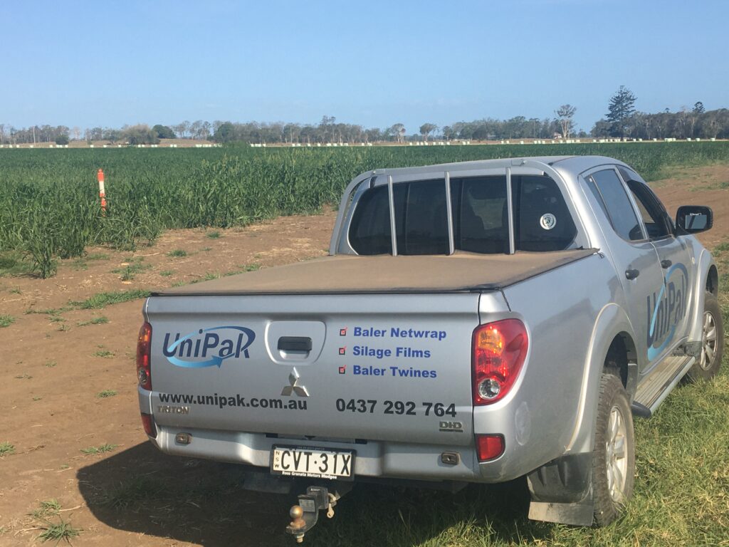 Truck loaded with silage wrapped in high-quality replacement film for transport