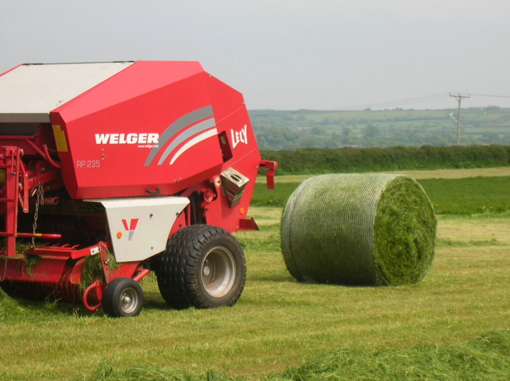 Powernet bale wrap in use with Welger machine